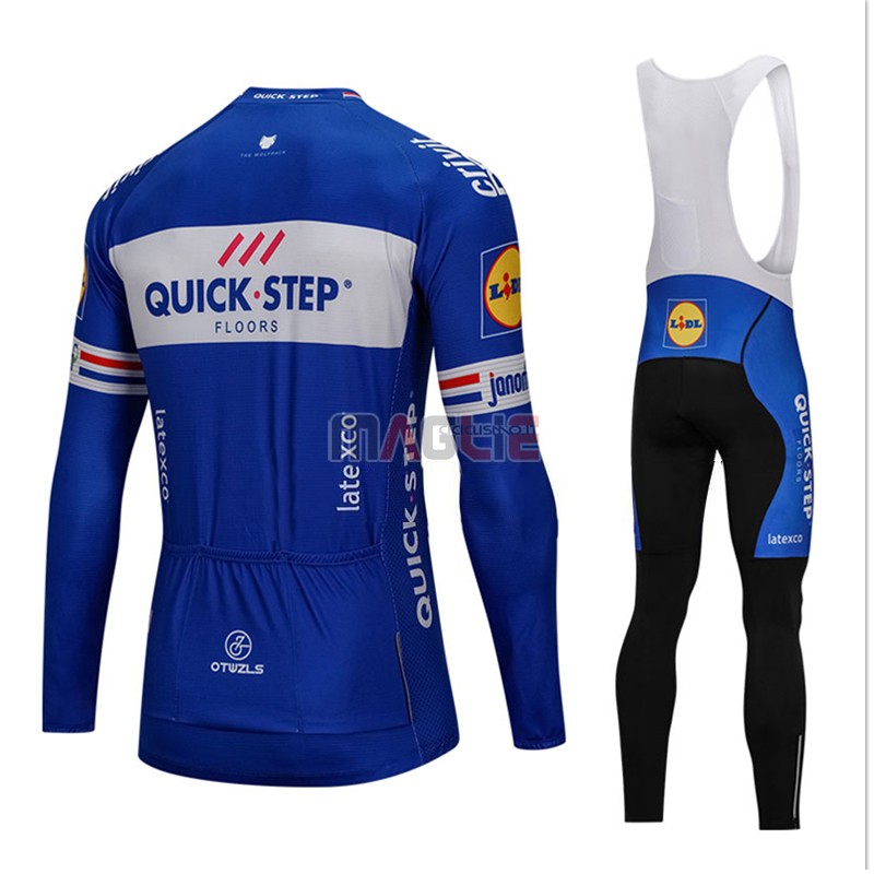 Maglia UCI Mondo Campione Quick Step Floors Manica Lunga 2018 Blu